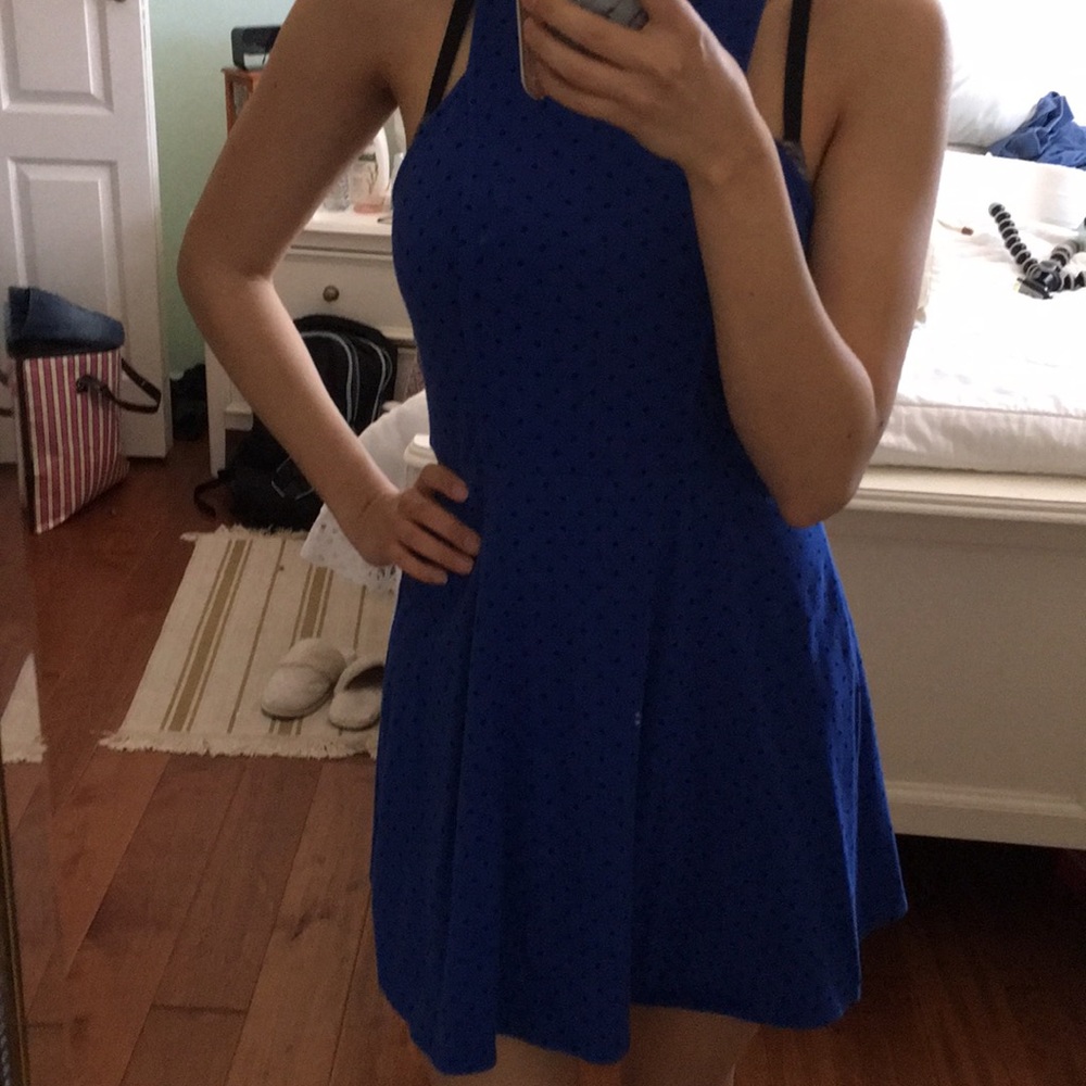Blue polka dot dress